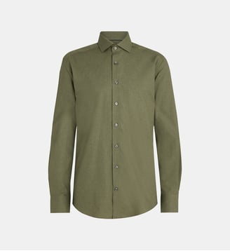 Chemise slim en coton - Bruun & Stengade - Vert