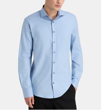 Chemise slim fit Samsoe coton  - Bruun & Stengade - Light blue
