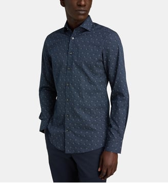 Chemise slim Swienty en coton - Bruun & Stengade - Bleu marine