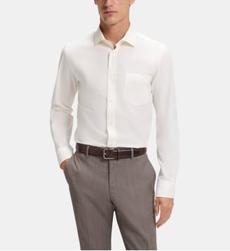 Chemise décontractée en popeline de coton - BOSS - Open white