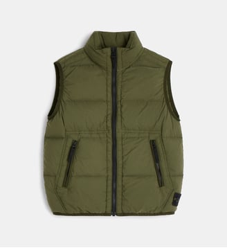 Doudoune droite sans manches - Stone Island - Vert militaire