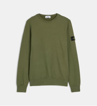 Sweat coton - Stone Island - Vert militaire