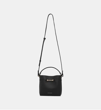 Sac seau Corda Mini en cuir - Strathberry - Noir