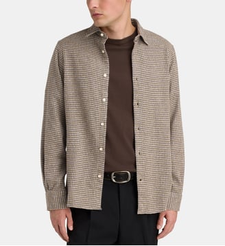 Chemise Giacomo en coton slim fit - Officine Générale - Marron