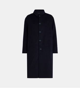 Manteau mi-long Double Split Braxton laine - Officine Générale - Dark navy