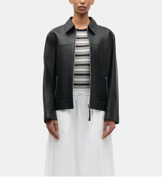 Veste Sastevie en cuir - Samsoe Samsoe - Noir