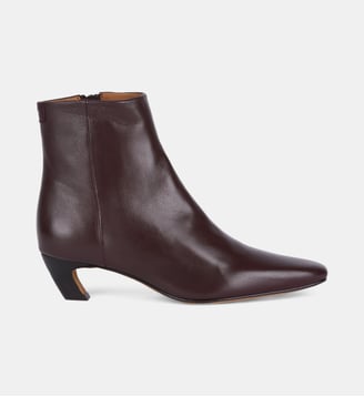 Bottines en cuir à talon fin - Anthology Paris - Marron