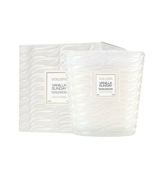 Vanilla Sunday - Bougie parfumée de cheminée 3 mèches - Voluspa - Blanc