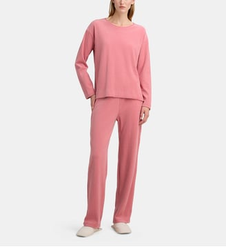 Pyjama long en velours de coton - Petit Bateau - Rose