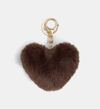 Porte-clés Hava cœur effet fourrure - Galeries Lafayette - Marron chocolat