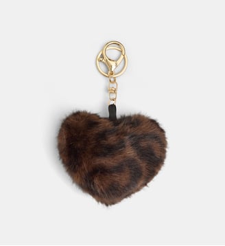 Porte-clés Hava cœur effet fourrure - Galeries Lafayette - Léopard