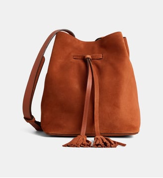 Sac seau Mini Saxo Two suède - Gerard Darel - Brandy