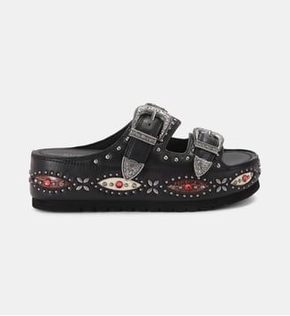 Sandales plateforme Western en cuir - Kurt Geiger London - Noir