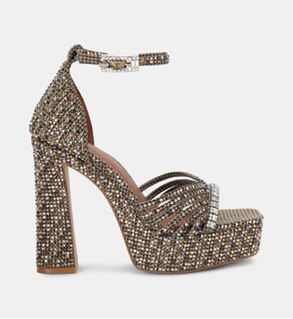 Sandales à strass et talons bloc - Kurt Geiger London - Beige
