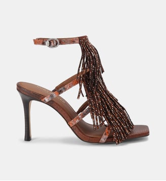 Sandales à talons Fringe - Kurt Geiger London - Marron acajou