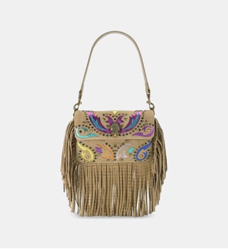 Sac à main Oxford en cuir à franges - Kurt Geiger London - Marron