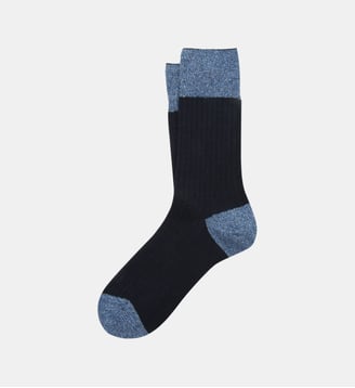 Chaussettes longues Berlino en laine mélangée - ANT45 - Navy