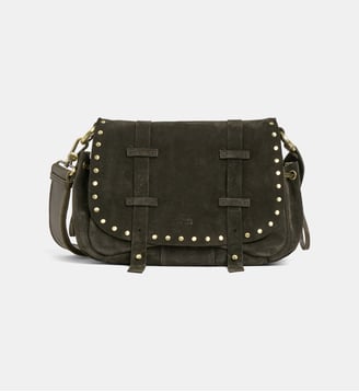 Sac à main Tess clous croûte de cuir - Mila Louise - Kaki foncé
