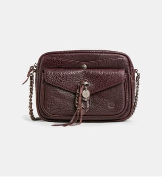 Sac à main trotteur Orelia texturé cuir - Mila Louise - Lie de vin
