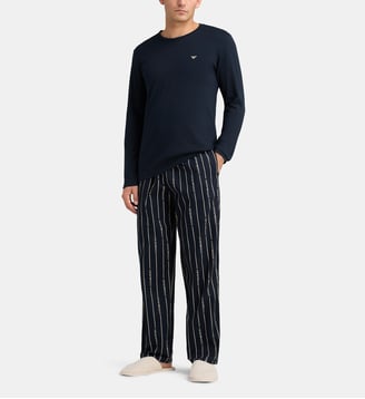 Ensemble de pyjama long - Emporio Armani - Bleu et beige