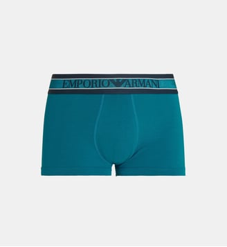 Boxer signature coton biologique stretch - Emporio Armani - Bleu