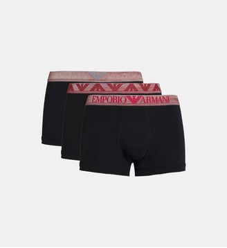Lot de 3 boxers Shiny Logoband coton - Emporio Armani - Noir