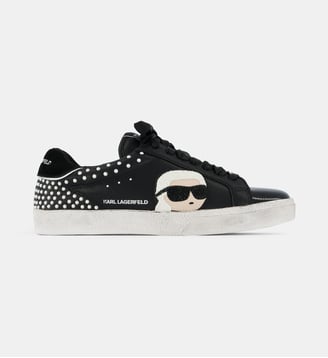 Baskets basses Skool Ikonic Pearls emoji perles cuir - Karl Lagerfeld - Noir