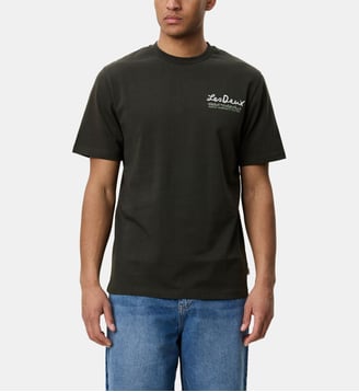 T-shirt Rural droit en coton signature - Les Deux - Vert foncé