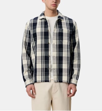 Surchemise droite en coton motif à carreaux - Les Deux - Dark navy