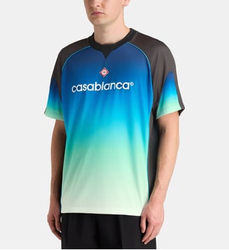 T-shirt Football signature coloris dégradé mesh - Casablanca - Bleu et noir