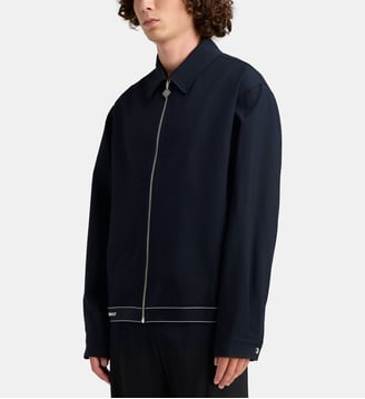 Veste style sport ajustée zippée laine - Casablanca - Black