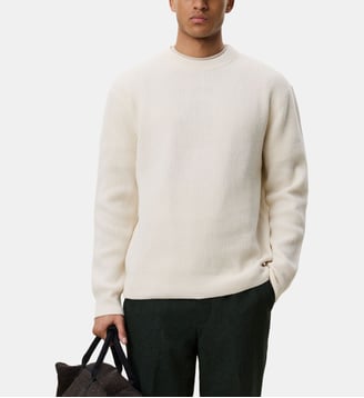 Pull droit en laine col rond - Les Deux - Blanc ivoire