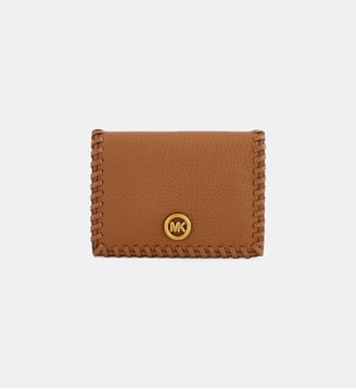 Porte-cartes à rabat Pop Charm cuir - Michael Kors - Camel
