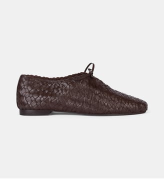 Derbies en cuir tressé Sylvia - Anthology Paris - Marron