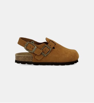 Sabot Mules Buddy Clog en cuir velours - Bonton - Marron