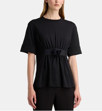 T-shirt garçon Rose revers manches courtes coton - Simone Rocha - Black