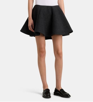 Jupe patineuse courte Peacoat - Ganni - Anthracite