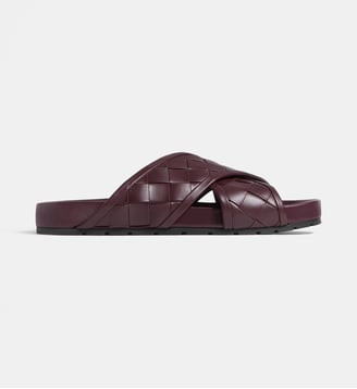 Sandales Tarik criss en cuir - Bottega Veneta - Bordeaux