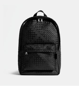 Sac à dos en cuir motif Intrecciato - Bottega Veneta - Black