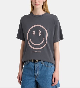 T-shirt ample Cade smiley coton  - Anine Bing - Grey