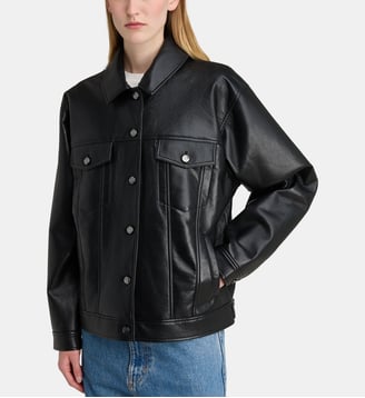 Veste droite Rory cuir mélangé - Anine Bing - Black