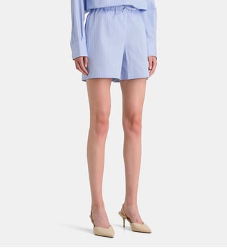 Short caleçon droit Ramy rayures coton - Anine Bing - Bleu clair