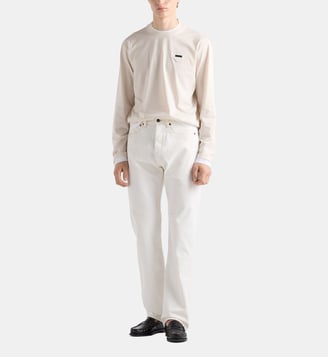 Jean cinq poches en denim - Prada - Blanc