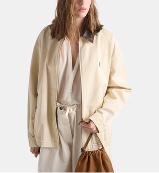 Blouson en gabardine ancienne teinte en pièce brodée - Prada - Neutre
