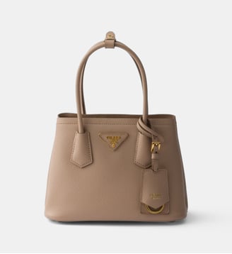Mini Sac à main Double en cuir Saffiano - Prada - Poudre