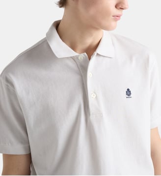 Polo en coton teint en pièce - Prada - Neutre
