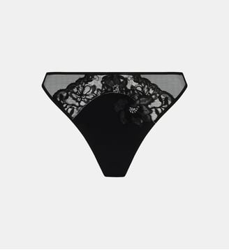 Slip Cuir Sexy - Lise Charmel - Noir et argent