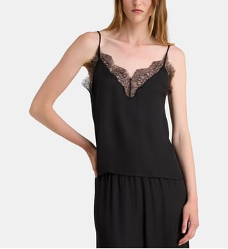 Caraco Mael dentelle satiné - Anine Bing - Noir