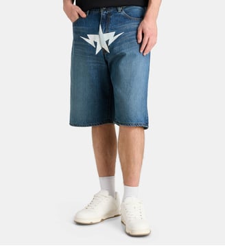Short denim relaxed logo coton - A BATHING APE ® - Bleu jean clair