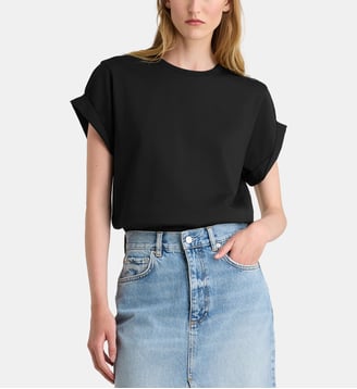 T-shirt droit Tilly coton bio - Victoria Beckham - Noir
